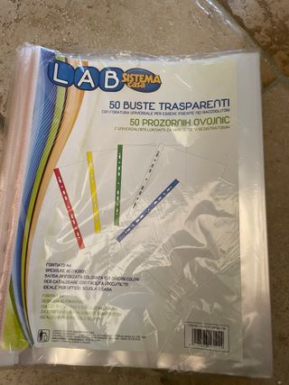50 buste trasparenti