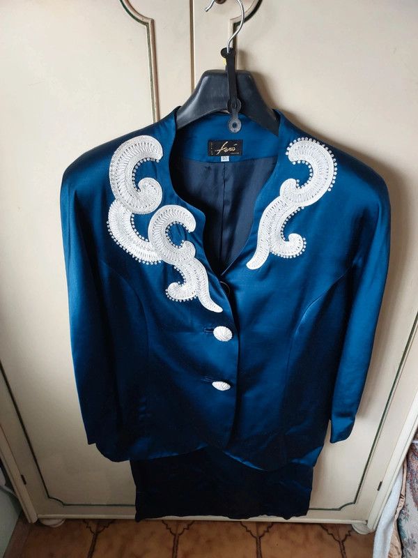 Ferò Abito da Cerimonia Blu Made in Italy tg. 50