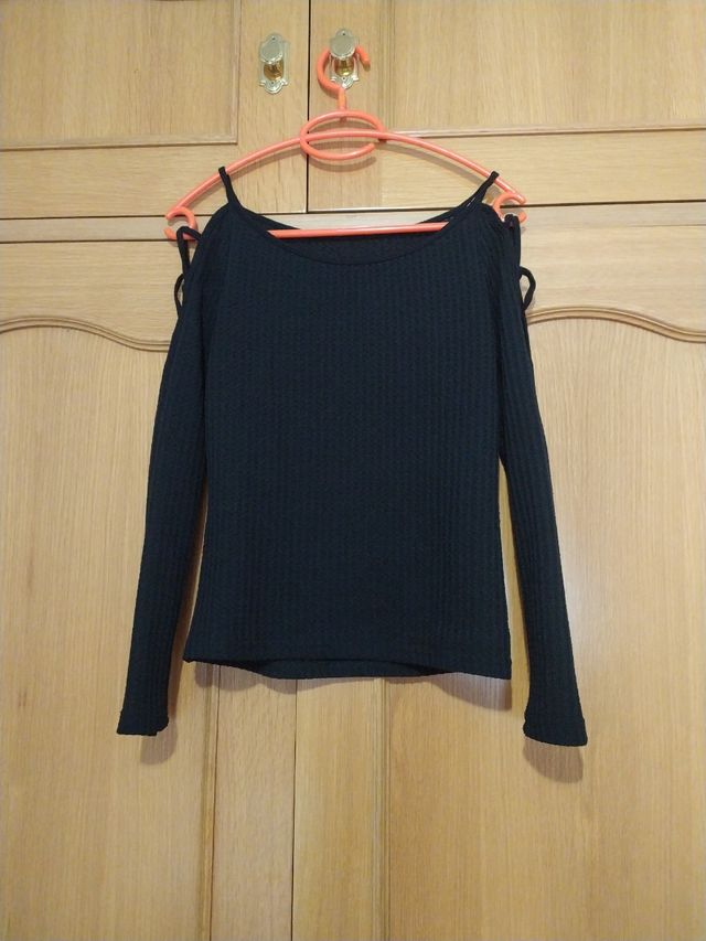 Jersey negro brazos con tiras