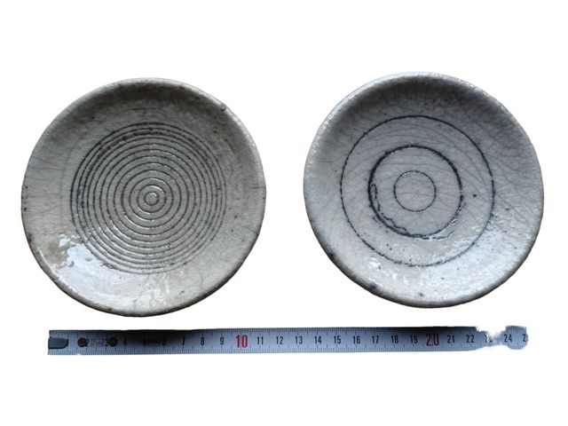 Jarrón y platos de cerámica raku Raffaele Piccoli