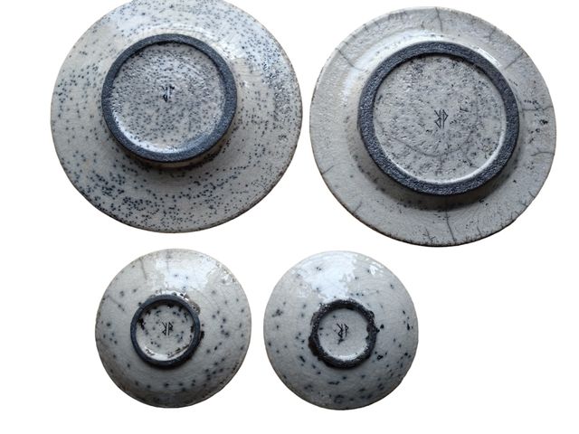 Jarrón y platos de cerámica raku Raffaele Piccoli