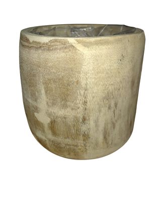 Set 3 vasi e un porta candela in legno pawlonia