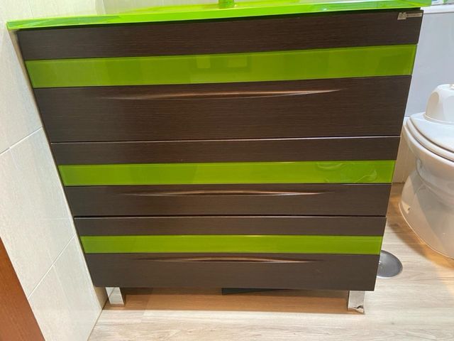 Mueble lavabo de cristal