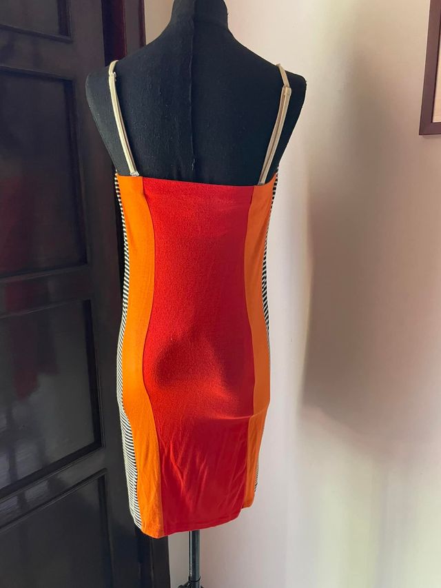 Abito FULL CIRCLE arancione e beige Tg S nuovo