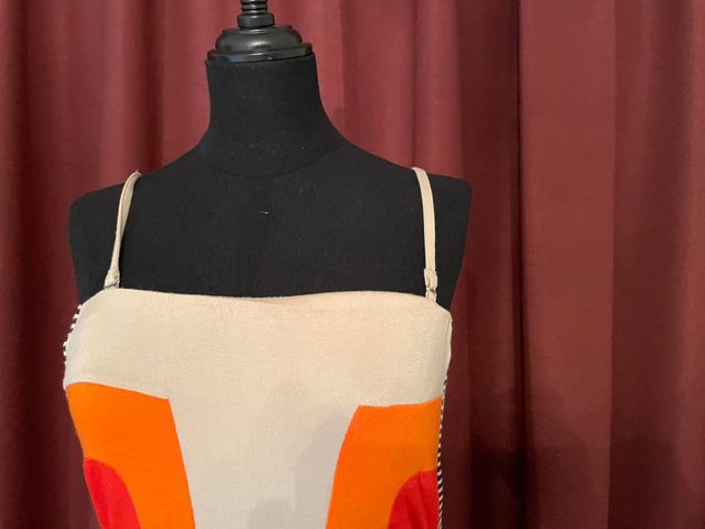 Abito FULL CIRCLE arancione e beige Tg S nuovo