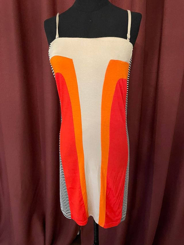 Abito FULL CIRCLE arancione e beige Tg S nuovo