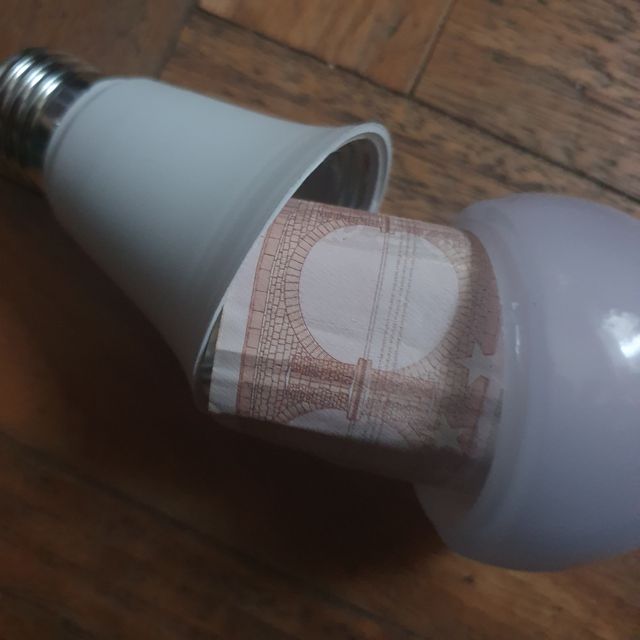 monedero con forma de bombilla