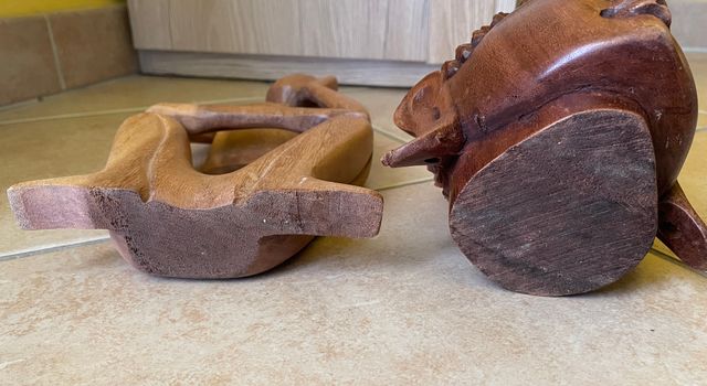 Buddha Statuetta Legno Scultura Pensatore Africano