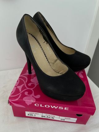 Zapato salon tacon negro 39