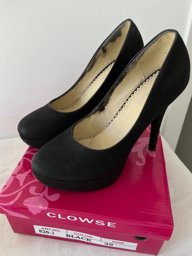 Zapato salon tacon negro 39