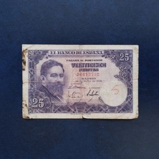 BILLETE 25 PESETAS 1954 ISAAC ALBENIZ