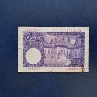 BILLETE 25 PESETAS 1954 ISAAC ALBENIZ
