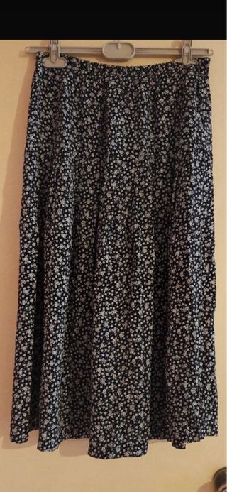 Gonna a fiorellini bianca e nera vintage