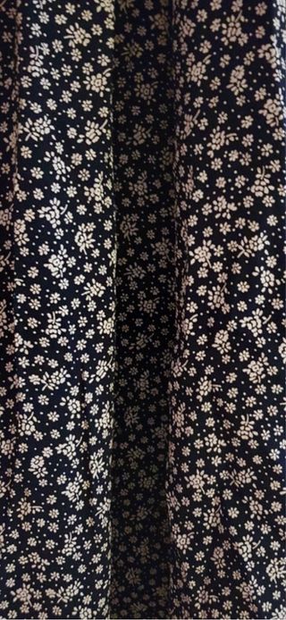 Gonna a fiorellini bianca e nera vintage