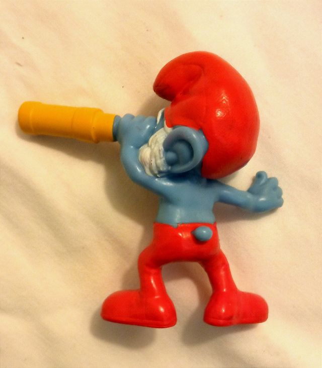 Smurf 2011 puffo papà con cannocchiale peyo