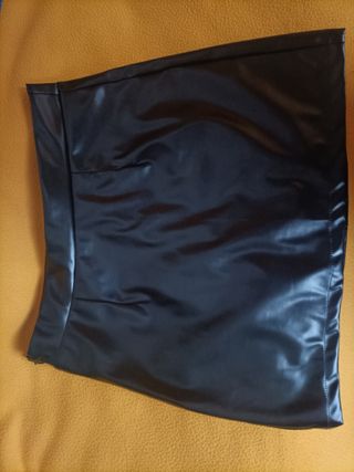 Gonna nera finta pelle falda negra cuero