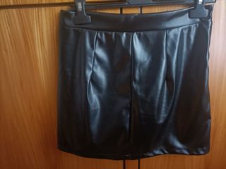 Gonna nera finta pelle falda negra cuero