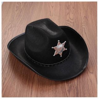 2pcs Sombrero Cowboy Pañuelo Vaquero Adulto Negro