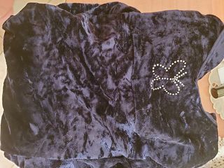 Body danza velluto blu manica lunga