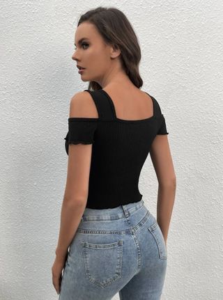 Top filis tirantes finos negro elástico