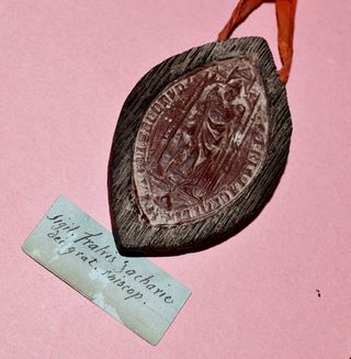 SELLO EN LACRE MUY ANTIGUO,CON FORMA VESICAL.