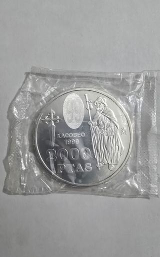 Moneda de plata de 2000 pesetas de 1999. Nueva