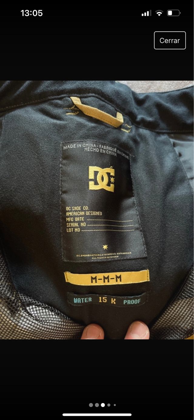 Pantalon DC Snow esqui 15.000k Talla M