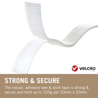 VELCRO  Cinta adhesiva cosible 20mm x 1m Blanco
