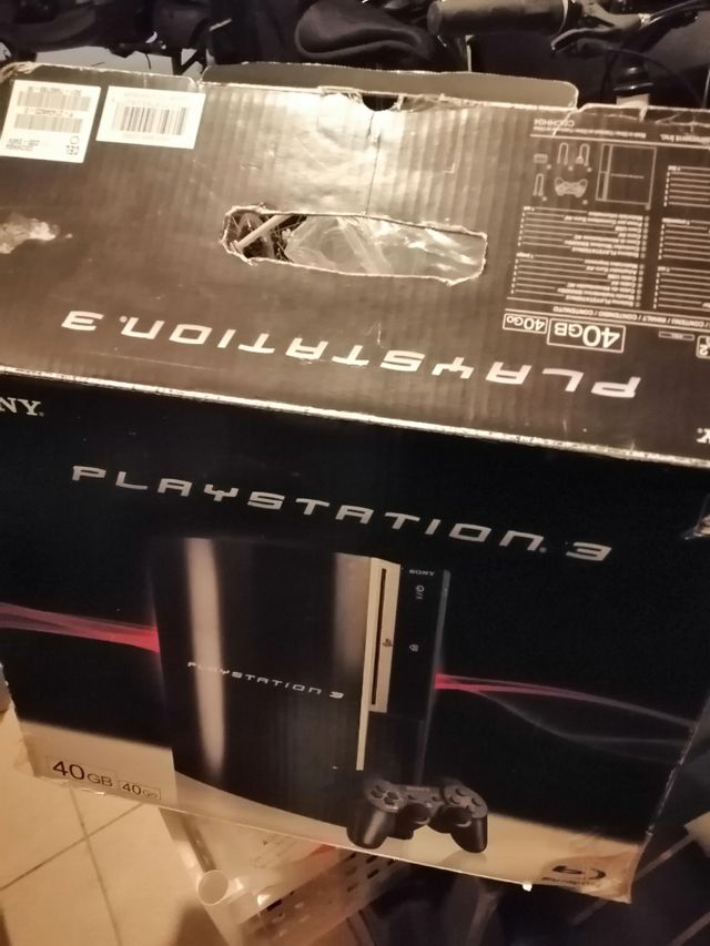 Playstation 3 con cavo, libretto istruzion scatola