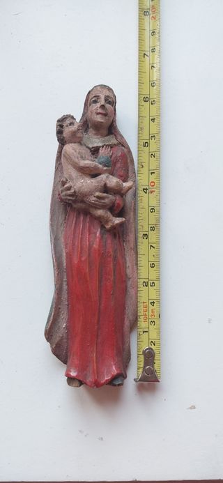 Figura barroca Virgen con Niño – siglo XVIII, made