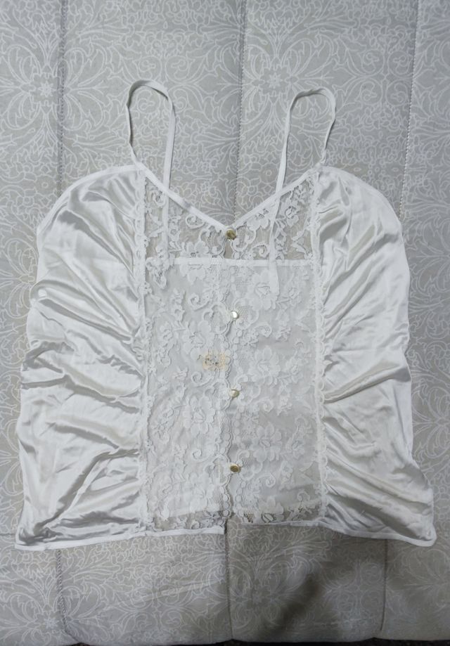 Lingerie con pizzo bianco completo donna