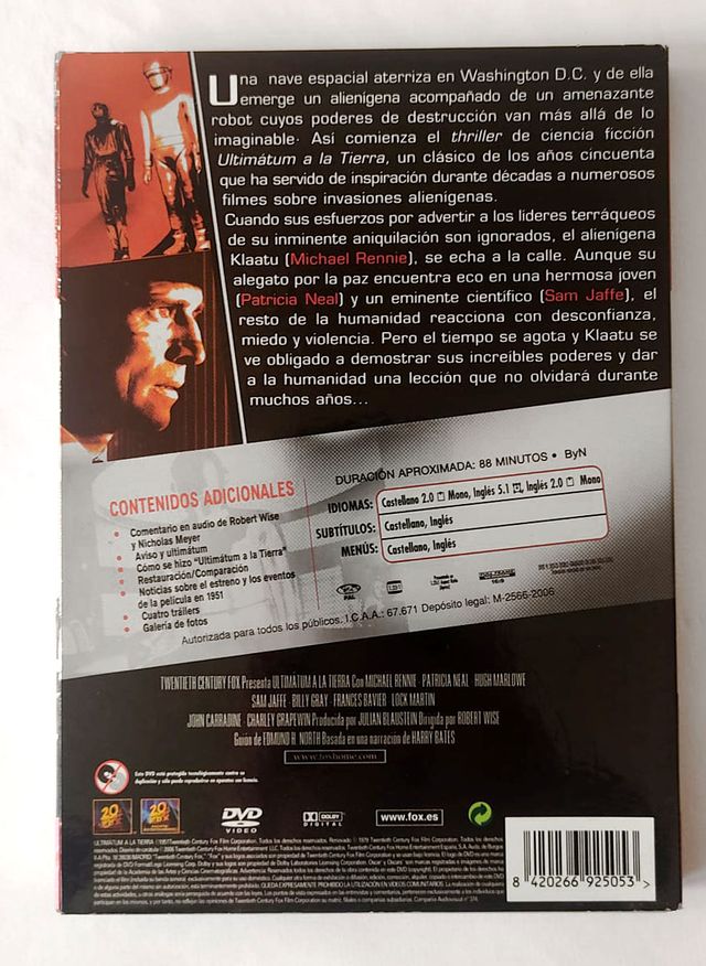 Pelicula Ultimatum a la Tierra. DVDs Ed. Especial