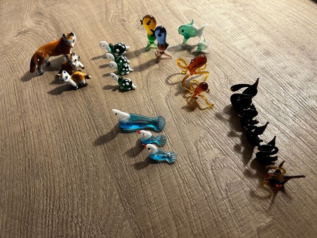 Famiglie di animali in vetro di Burano