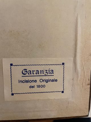 incisione originale del 1800