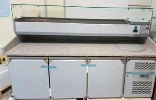 MESA PARA ELABORAR PIZZA+ VITRINA - ENVÍO INLUIDO