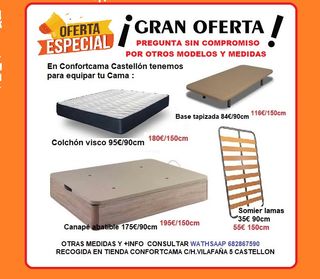CANAPE abatible 90X190 CAMAS Y COLCHONES CASTELLON