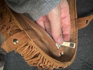 Bolso ante Zara camel con flecos