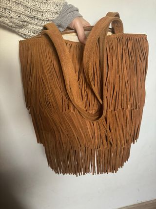 Bolso ante Zara camel con flecos