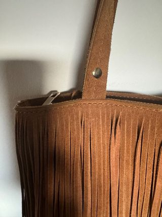 Bolso ante Zara camel con flecos