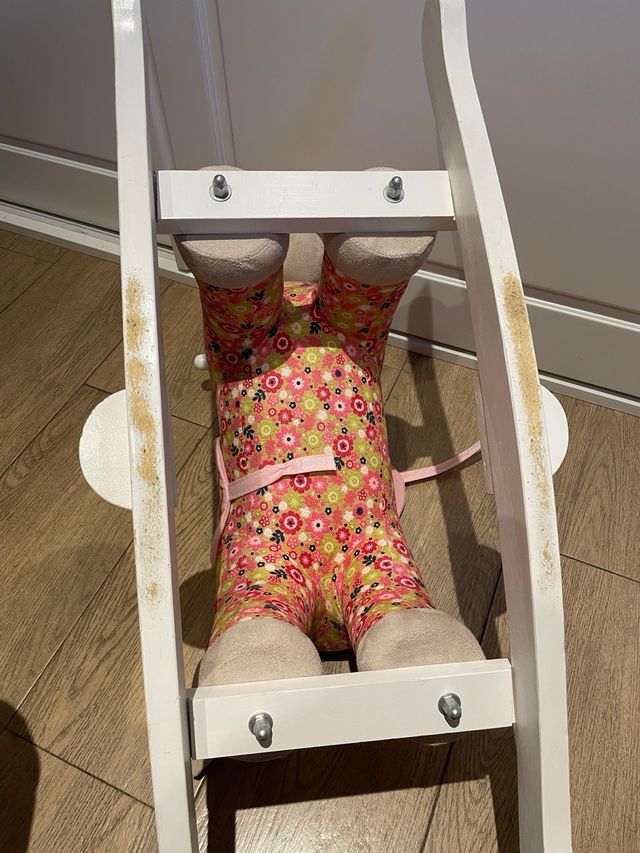 Balancín madera caballo flores