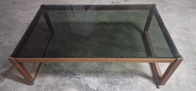 Mesa de centro madera Cristal.  Largo 137cm.   
