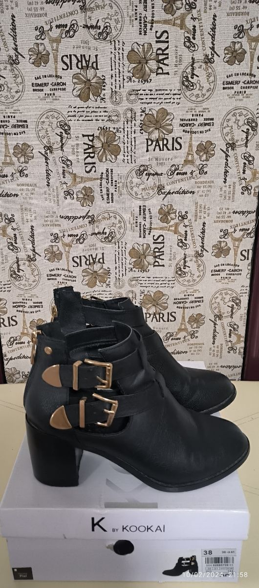 Kookai Botines negros piel