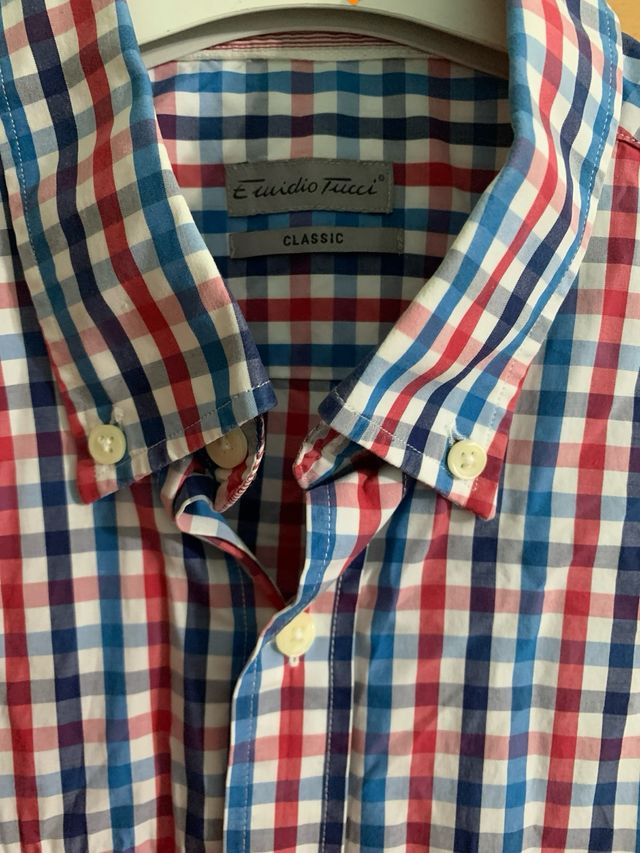 camisa manga corta cuadros