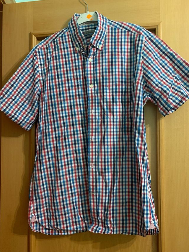 camisa manga corta cuadros