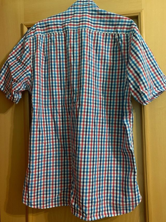 camisa manga corta cuadros