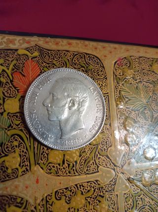 Moneda de plata 5 pesetas 1885