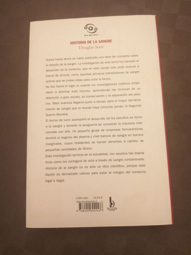 Libro "historia de la sangre"