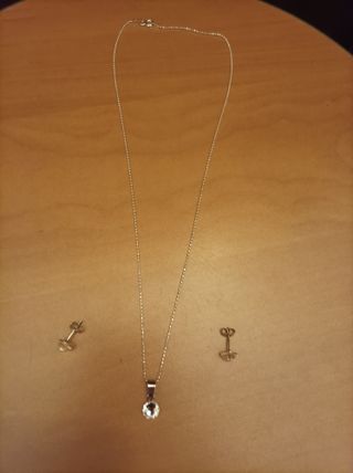 collar y pendientes plata de ley 925 Swarovski 