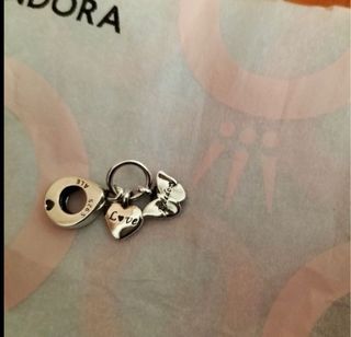 Charm Pandora Mariposa y Corazon 