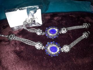 brazalete vintage estilo barroco azul 